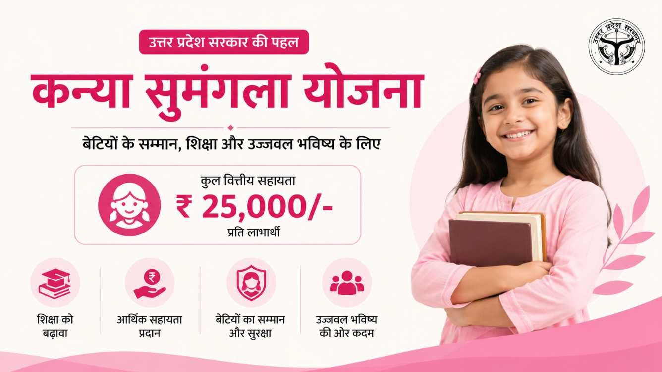 UP Kanya Sumangala Yojana 2026 पात्र बेटियों को मिलेंगे ₹25,000
