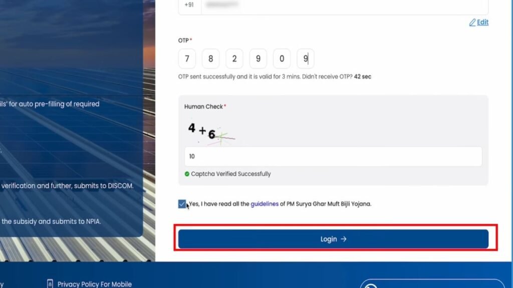 Enter OTP and Login