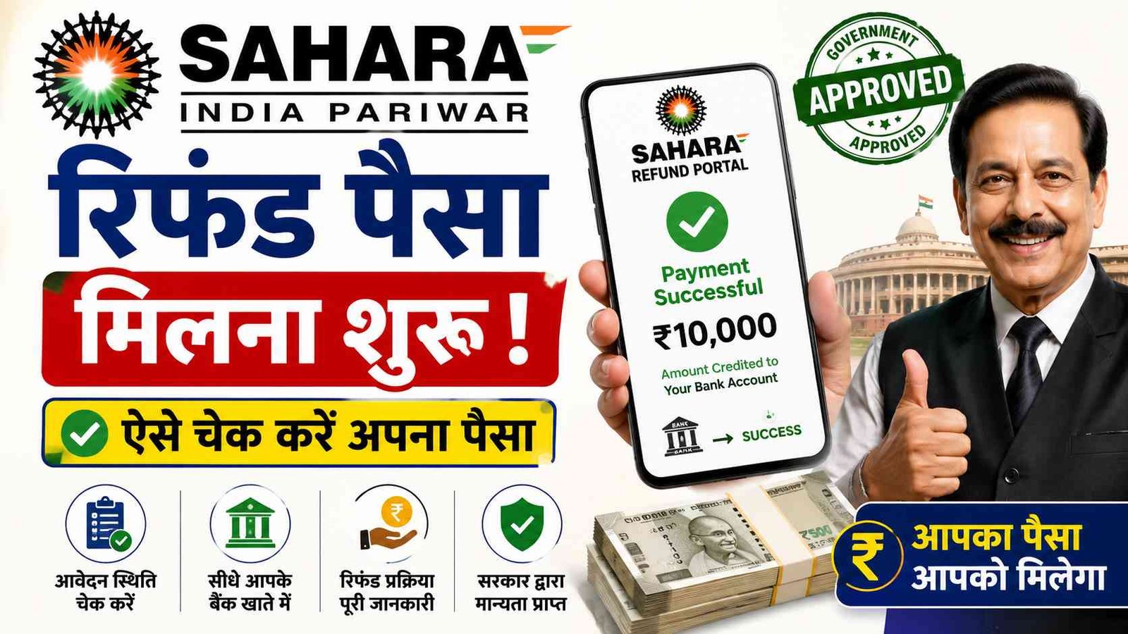 Sahara India Refund 2026 सहारा के पैसे मिलने शुरू, जाने पूरी प्रक्रिया