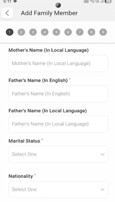 Fill Details of New Mamber