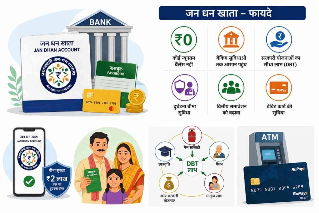 पीएम जन धन अकाउंट खुलवाने के फायदे