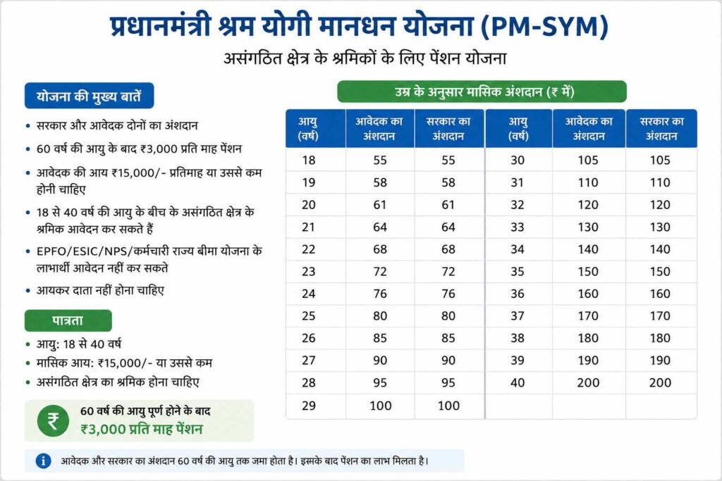 जानें प्रधानमंत्री श्रम योगी मानधन योजना में हर महीने कितना पैसा जमा करना होता है